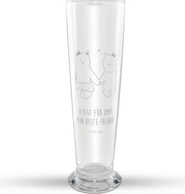 Produktbild von Mr. & Mrs. Panda Bierglas Bär Freundin - Transparent - Geschenk, Mr Mrs Weizenglas, Weißbierglas, Weizen Glas, Beste Freund Liebe Liebesbeweis Verliebt Kumpel Kumpeliene