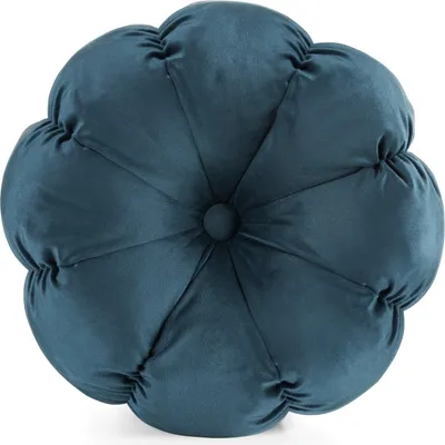 Produktbild von EUROFIRANY | Kissen - 37x37x13 cm - blaues Dekokissen - Blumenförmig