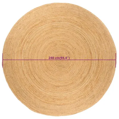 Produktbild von Teppich Jute Geflochten 240 cm Rund