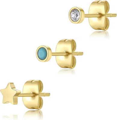 Produktbild von Set of three gold-plated Glam CLICK SCK167 earrings