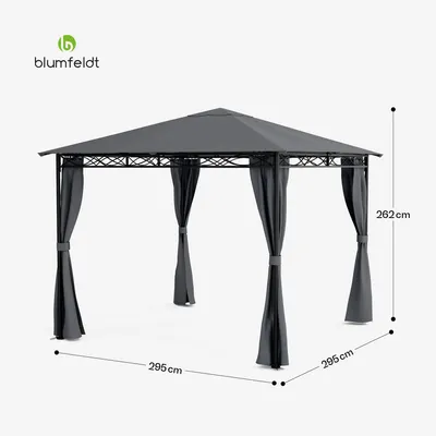 Obrázek produktu pro Blumfeldt Mondo, zahradní altán, párty stan, ocel, polyester, tmavě šedý
