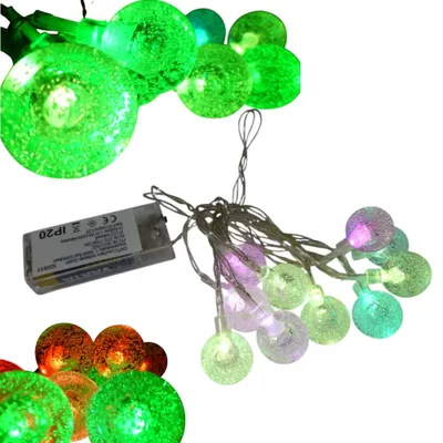 Produktbild von LED Lichterkette BUBBLE BALL 10flammig batteroebetrieben Weihnachtsbeleuchtung : Farbwechselnd