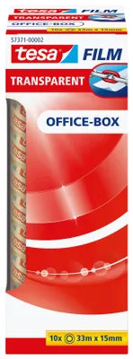 Obrázok produktu pre tesa® 57371-00002-06 Lepiaca fólia Office Box - transparentná, 15 mm x 33 m, 10 roliek
