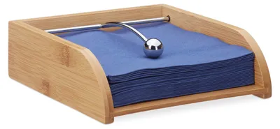 Serviettenhalter Bambus für 33x33 cm Servietten, mit Beschwerung