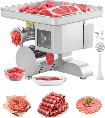 Immagine prodotto di Tritacarne elettrico commerciale 5kg/min - Insaccatrice 5 mm - Potente tritacarne per macelleria