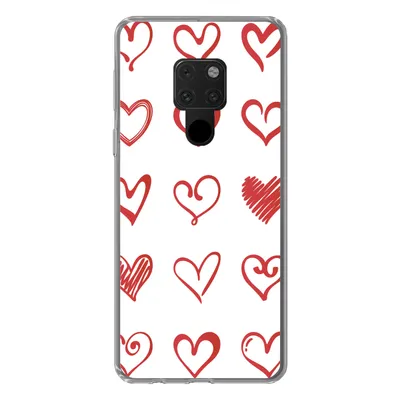 Produktbild von MuchoWow® Handyhülle Schutzhülle Hülle für Huawei P40 Lite Eine Illustration mit Herzen in verschiedenen Formen Silikon Softcase Handy Hülle - Handy