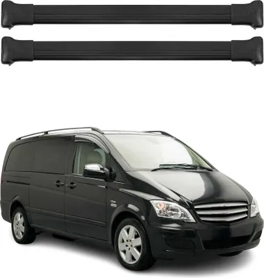 Image de Barres de toit transversales pour Mercedes Vito Viano W639 en Aluminium noir