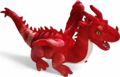 Image de Carl Dick Dragon assis rouge env. 30cm Peluche, animal en peluche, doudou 3639