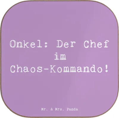 Produktbild von Mr. & Mrs. Panda Untersetzer Tasse Spruch Onkel Chef - Lavendeltraum - Geschenk, Chaos, Coaster, Holzuntersetzer, Jubiläen, gläseruntersetzer, Gläser, Familie, Lustig