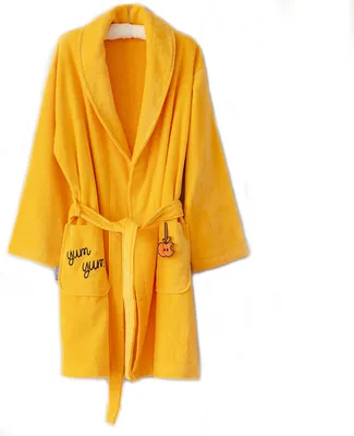 Produktbild von Milk&Moo Tombish Cat Damen Samt Bademantel, Saunamantel mit Taschen, weicher und leichter Velours Morgenmantel, Knielang, Plüsch, Einheitsgröße, orange