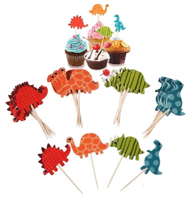 72 Dino-Tortenaufsätze, Cupcake-Topper, Geburtstagsdeko, 4 Farben