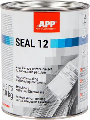 A can of sealant with product information and branding visible.