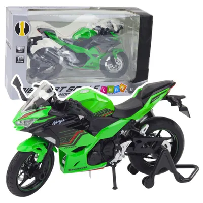 Immagine prodotto di Lean Toys Moto sportiva in metallo con luci e suoni, verde, scala 1:12