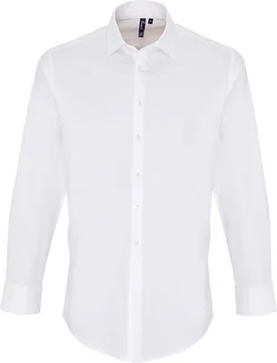 Obrázek produktu pro Pánská bavlněná košile Premier Workwear Stretch Fit Poplin s dlouhým rukávem