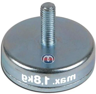 Produktbild von Famanu Platte Topmagnet - Einsatzstück mit Gewinde - Grau - Ø 10 mm - 63 mm
