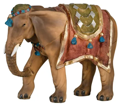 Image de Éléphant peint à la main pour décoration de crèche