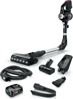 Produktbild von Bosch BCS712E, Stabstaubsauger, Beutellos, Schwarz, 0,3 l, 82 dB, Akku