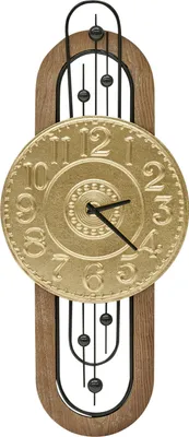 Produktbild von BELIANI Wanduhr Gold Eisenrahmen Schwarze Rahmen  36 x 83 cm Arabische Ziffern Vintage Retro Design