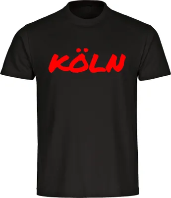 Produktbild von multifanshop Herren T-Shirt - Köln - Textmarker, schwarz, Größe S