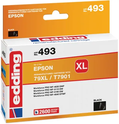 Produktbild von Edding EDD-493, Schwarz, 45,5 ml, 1 Stück(e), 2600 Seiten, Einzelpackung