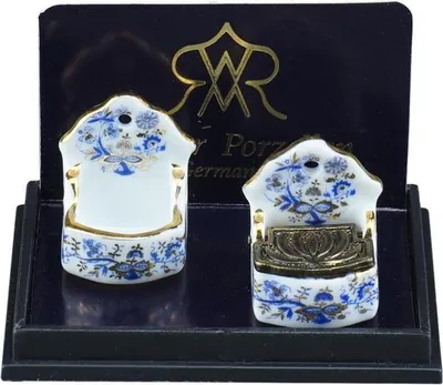 Produktbild von 2 Salzschütten Miniatur mit Metalldeckel Goldzwiebel Dekor