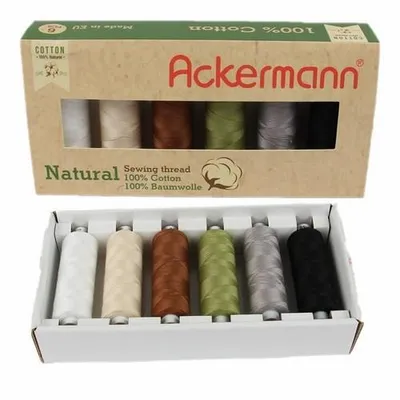 Produktbild von Ackermann Nähgarnmix Natural 100% Baumwolle 6 x 500m Farbenmix