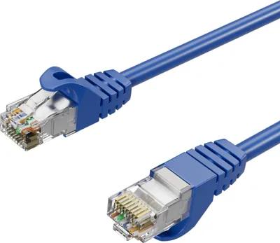 Produktbild von RJ45 Patchkabel m. CAT 7 Rohkabel  PIMF blau 50m