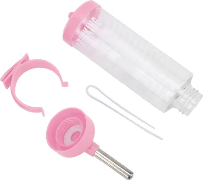 Immagine prodotto di Distributore d'acqua per criceti, fontanella automatica antigoccia per piccoli animali, rosa, 125 ml