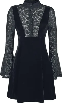 Produktbild von Banned Alternative Kurzes Kleid Damen Velvet and Lace schwarz 3XL