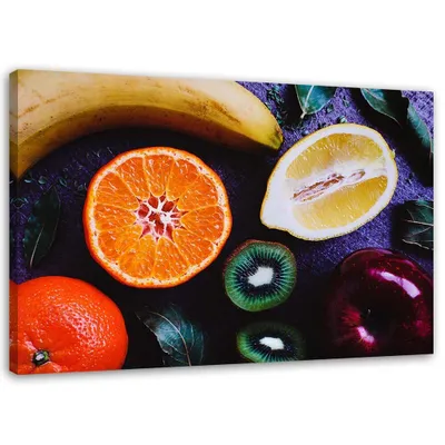 Produktbild von Leinwandbild exotische früchte 90x60 cm Feeby farbe wandbild bereit zum aufhängen