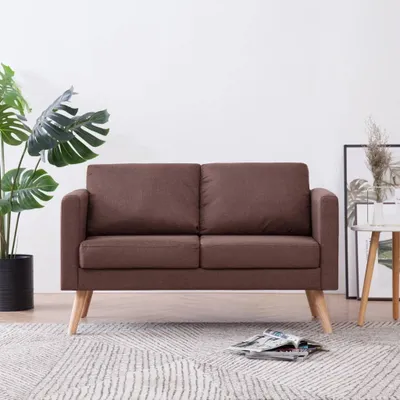 Obrázek produktu pro Maison Exclusive - 2místná pohovka textilní čalounění hnědá