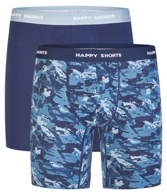 Produktbild von Happy Shorts Herren Boxer Jersey Long 2-Pack marine - Größe XL