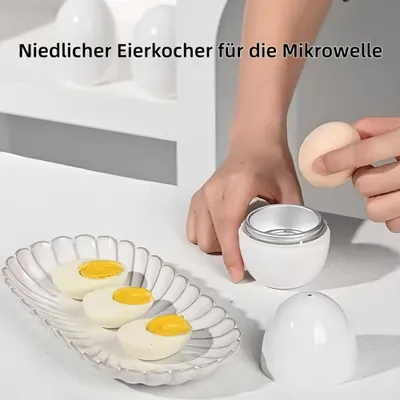 Imagen del producto de Hervidor de huevos para microondas, para 1 o 4 huevos, resistente al calor, accesorio de cocina