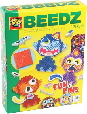 Produktbild von SES Creative Bügelperlen Set Farbmix mit FunPins und Steckplatte