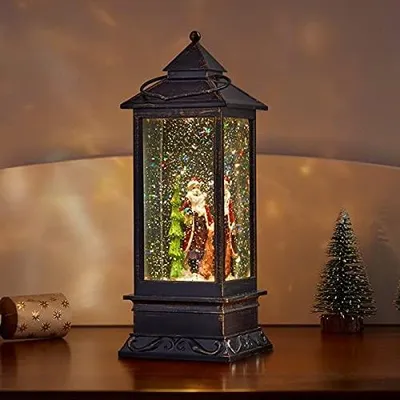 Schneewirbel-Laterne, LED, warmweiß, 28x10,5x10,5 cm