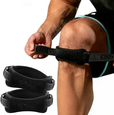 Produktbild von Unyqoos® Verstellbare Knieschoner – atmungsaktive, rutschfeste Kniebandage mit Klettverschluss, leicht & waschbar, für sportliche Damen und Herren, schwarz