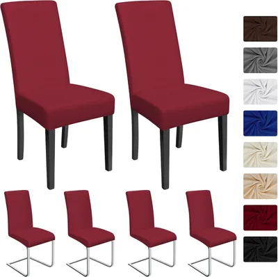 Obrázok produktu pre Poťahy na stoličky 6 ks, polyester Elastan, vínová, pre párty