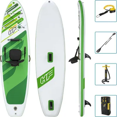 Produktbild von Bestway Hydro-Force™ SUP Touring Board-Set Freesoul Tech mit Paddel und Kajak-Sitz, 340x89x15cm, 65310