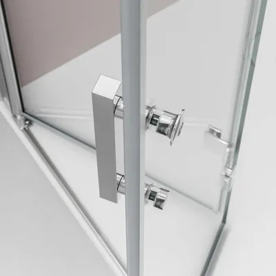 Produktbild von Duschkabine Eckeinstieg Falttüren EX213 - 8mm - Nano Echtglas - 90 x 90 x 195 cm