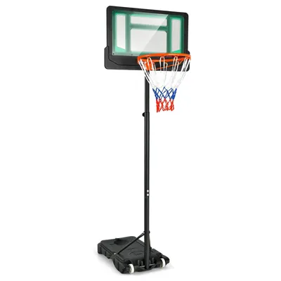 Produktbild von GOPLUS Basketballkorb Outdoor für Kinder Jugendliche, 90-210cm Korbhöhe verstellbar, Basketballständer tragbar mit Rollen, Grün
