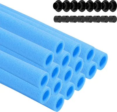 Image de 16 housses en mousse pour trampoline – Barre de protection de rechange en mousse pour trampoline – Barre de protection en mousse lisse pour trampoline, pour trampolines d'intérieur ou d'extérieur