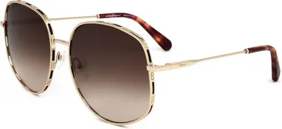 Zdjęcie produktu dla Damskie okulary przeciwsłoneczne Ferragamo SF277S 735 GOLD/RED TORTOISE 61/17/140