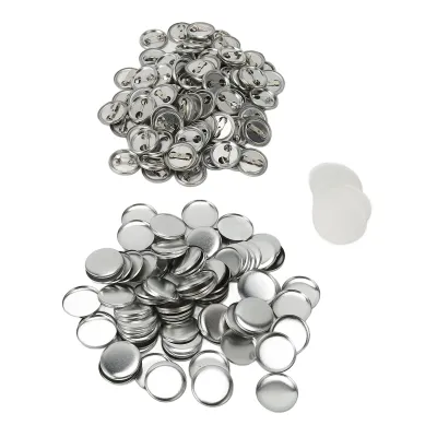 Zdjęcie produktu dla 100 zestawów, Leere Button Badge Teile Set, Runde Form, Rostschutz, Einfache Druckknopf, Badges Kit, Für Button-Maschine, 25mm/1.0in