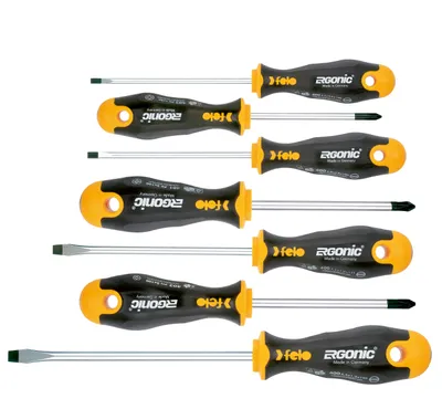 Produktbild von Felo Schraubendreher Satz ERGONIC, 7-tlg SL, PZ, PH