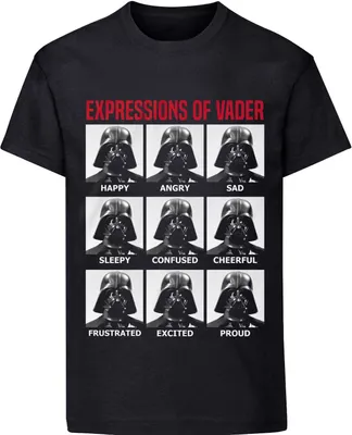 Image de Star Wars - "Expressions Of Vader" T-shirt Homme/Femme Unisexe HE488 (S) (Noir)