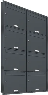 Produktbild von 8er Briefkasten Anlage Unterputz Montage RAL 7016 Anthrazit