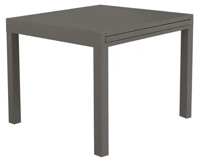 Immagine prodotto di Tavolo estensibile 90/180x90 cm da esterno giardino con struttura in alluminio e piano effetto doghe Nilo -  DarkGrey