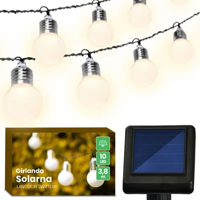 Obrázek produktu pro Solární girlanda bílá 10LED BALLS 309280 Polux