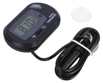 Zdjęcie produktu dla Termometr cyfrowy LCD do akwarium, praktyczny, duży, czytelny wyświetlacz, regulowany termometr do akwarium, kolor czarny