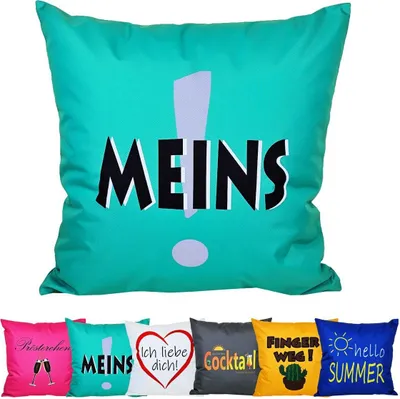 Produktbild von JACK 50x50cm Motiv Outdoor Lounge Kissen Dekokissen inkl. XXL-Füllung Wasserabweisend Sitzkissen Garten Stuhl Lotus Effekt lustig, Farbe:Meins